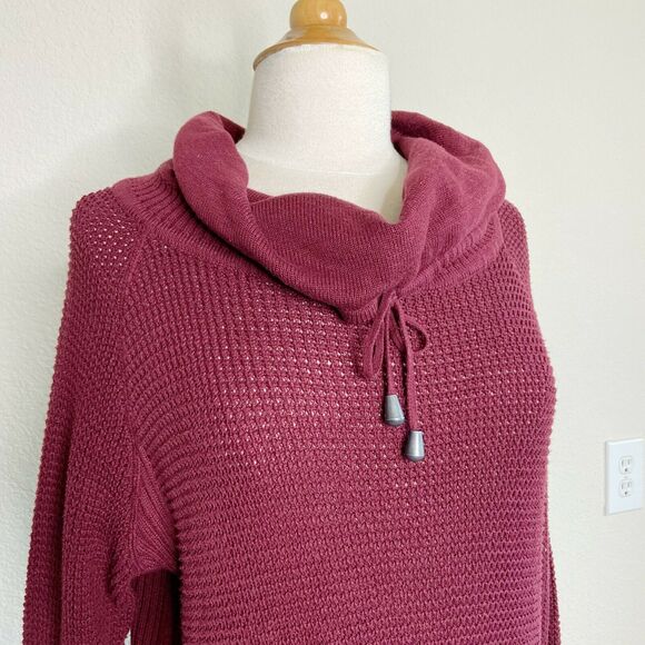 Sonoma Burgundy Long Cowl Neck Sweater - Picture 2 of 5